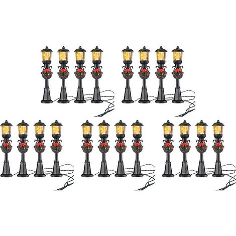 20 Stück Mini-Weihnachtslaternenpfosten, Zuglaternen, Miniatur-Straßenlaternen, dekorative Lichter für DIY-Puppenhaus-Dorfwege (1/5)