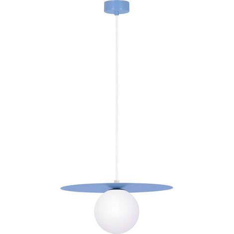 Hängelampe mit blauem Scheibenschirm Ø25cm ROBIN 1xG9 10W K-5446 Kaja