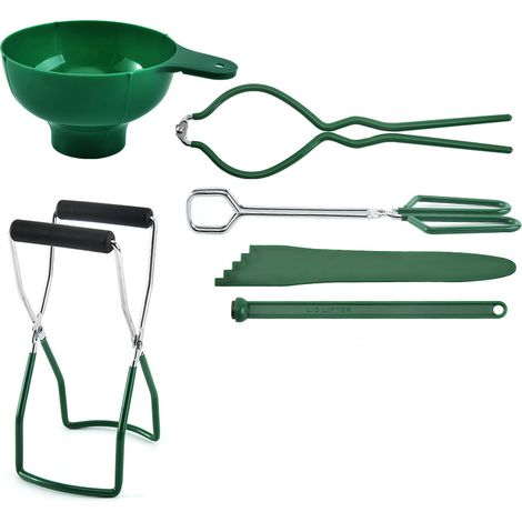 Kit Conservation Aliments - Rack En Acier Inoxydable - Lève-Bocaux - Clé À Molette - Entonnoir Plastique - Pinces Cuisine - 6 Pièces (1/5)