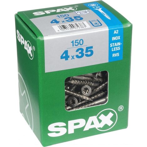 Box 150 Tornillos De Acero Inoxidable De Cabeza Avellanada Torx Spax, Diam.4 Mm X Mm L.35