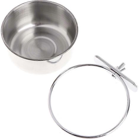 Gamelle en acier inoxydable pour animaux de compagnie, résistante et facile à suspendre pour chats et chiens. Grand bol fixe pour nourriture et eau. (1/4)