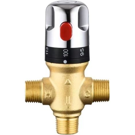 Mitigeur thermostatique réglable en laiton – Contrôle précis de la température – Arrêt automatique en cas d'absence d'eau froide – Installation facile (1/5)