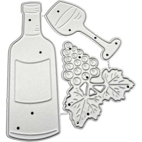 Stanzschablone für Weinflaschen aus Metall, DIY-Scrapbooking-Album, Papierkarten, Prägeform, Basteldekoration