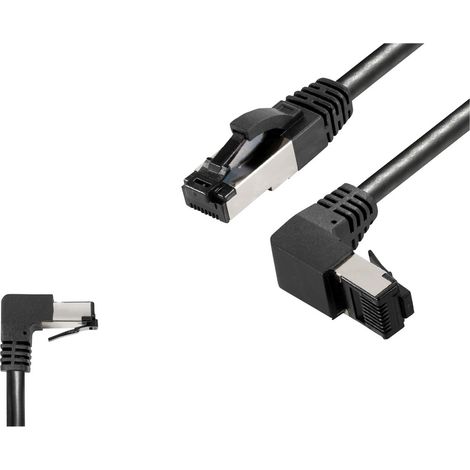 BKL Electronic 144021 RJ45 Patchkabel CAT 8.1 S/FTP 5 m Schwarz Halogenfrei 1 St.