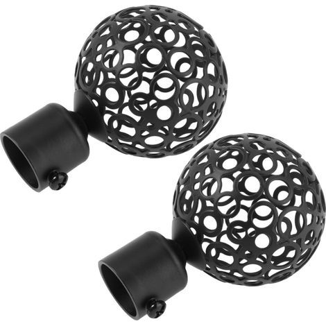 Accessoires pour tringles à stores romains, embouts décoratifs pour tringles, butées rondes en bois et en fer (4 pièces) (1/5)