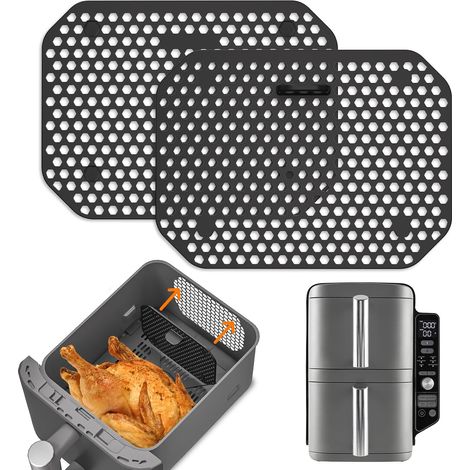 Stück Spritzschutzgitter für Ninja Double Stack XL Heißluftfritteusen SL400EU & SL300EU, wiederverwendbare flache Silikonform, Zubehör für Ninja Double Stack SL400EU und SL300EU (1/5)