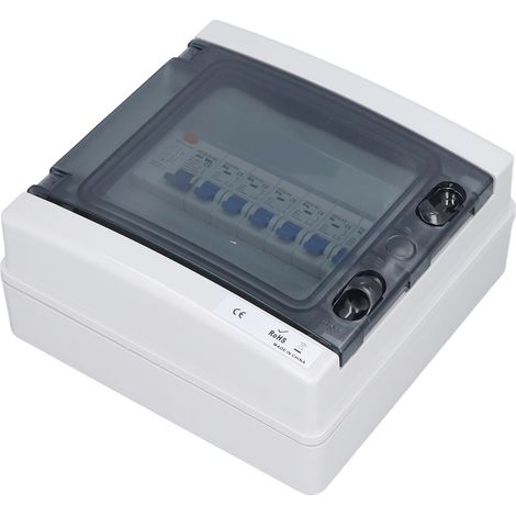 Verteilerkasten 6-fach wasserdicht 6MCB + RCD Anschlusskasten 230V für Innen und Außen (1/5)
