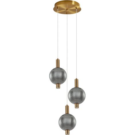 Italux Lenti Suspension Cluster en laiton, 3 LED blanc chaud 3000K (1/3)