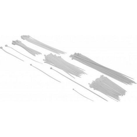 Assortiment de colliers plastiques attache fils blancs 250 pièces (1/2)