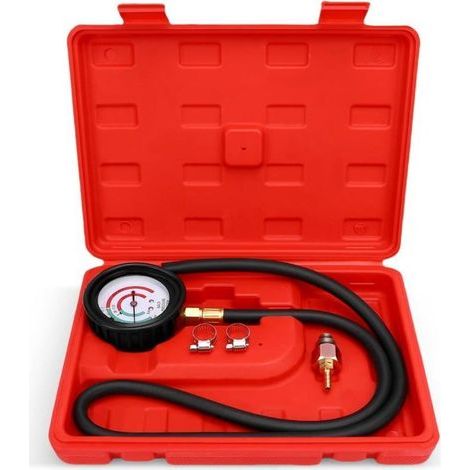 Kit de test de pression – Outil de diagnostic de colmatage de convertisseur catalytique avec manomètre 2,5 psi/bar, tuyau 6 pieds, adaptateurs M 12/M 18 et boîtier ABS pour réparation automobi (1/4)