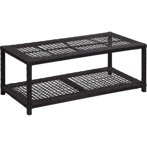 Schuhbank Schwarz 80 x 40 x 30 cm Poly Rattan vidaXL (1/5)