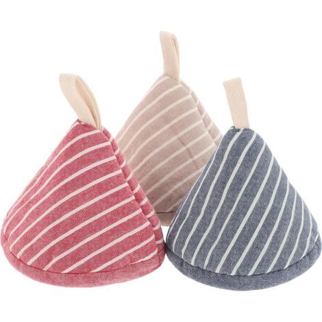 Attrapeur de Pots Triangulaire Japonerie 3pcs en Coton Isolation Haute Température et Protection Anti-brûlure pour Poignée de Casserole Cuisine (1/5)