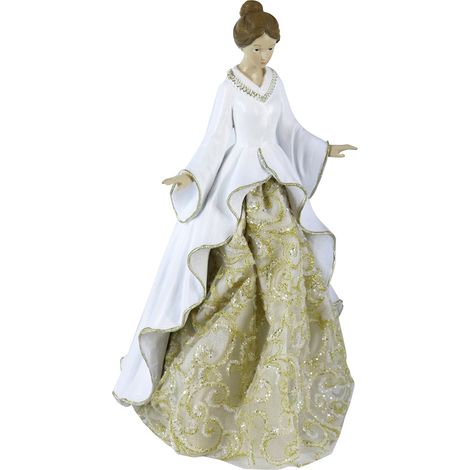 Statuina Donna in Resina bianco cm 18x18xh31,5