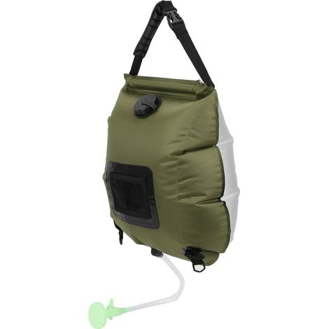 Sac de douche solaire de camping portable pour randonnée et voyage, réservoir chauffant à énergie solaire (1/5)