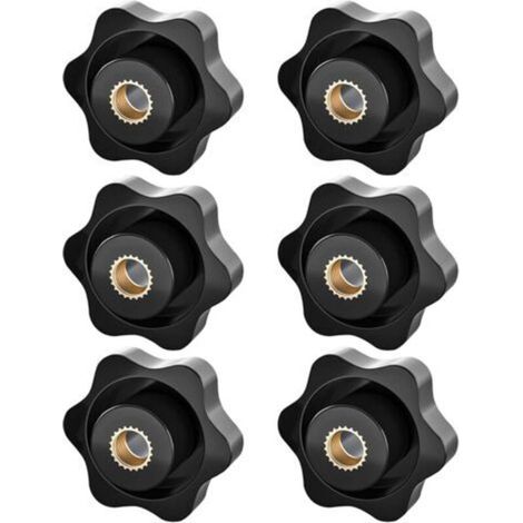 M8 Locking Knob, Star Nut, Knurled Thread Locking Knob, M8 Locking Nut, Star Head Locking Nuts Knob, for Mechanics, Furniture, Electronic Equipment, 6 Pack (1/4)