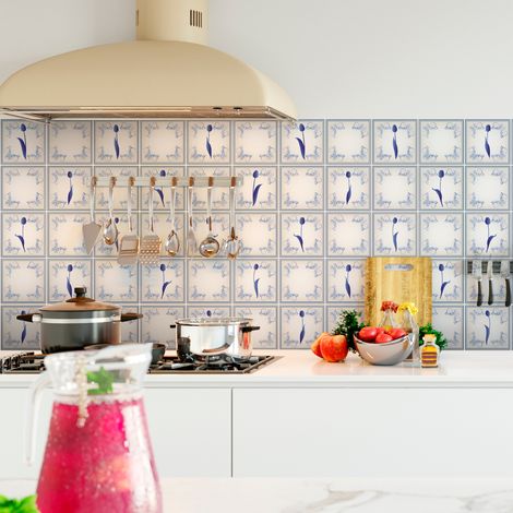 Sticker Mural Carrelage adhésif Cuisine Salle de Bain - 30 STICKERS CARREAUX DE CIMENT DELFT GIETHOORN - 30stickers15x15cm (1/5)