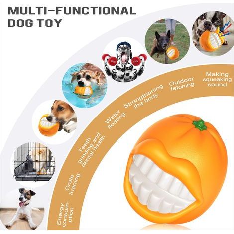 Hundekauspielzeug, geeignet für Hunde mit starkem Kaubedürfnis - unzerstörbares und robustes Spielzeug (orangefarbenes Gummi) (1/5)