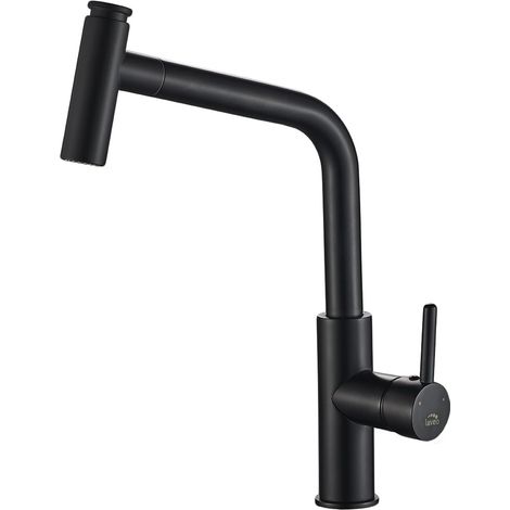 Grifo para lavabo de pie TORO Laveo negro con caño extraíble (1/5)