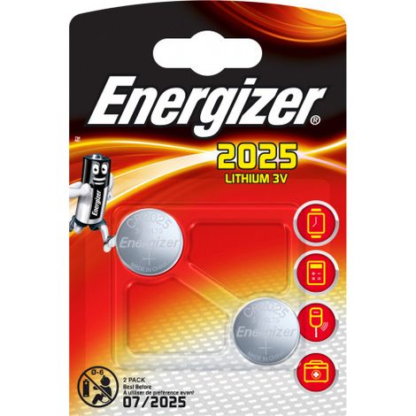 Pila Energizer CR2025 De Litio, Blister De 2 Ud