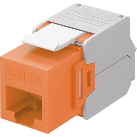 Goobay 90690 Cat 6 A Keystone RJ45/hembra, utp Naranja/Blanco (2 unidades)