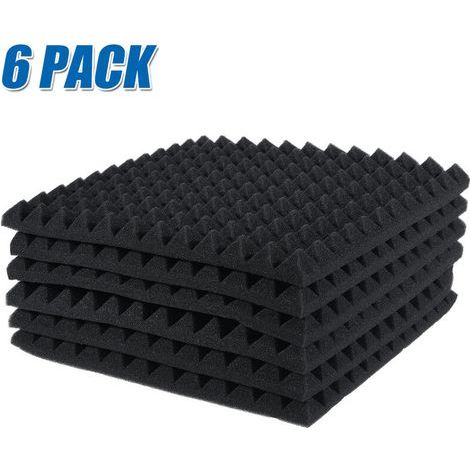 – Panneaux de mousse acoustique insonorisée 30 x 30 x 2,5 cm – Lot de 6 – Absorption acoustique haute densité – Ignifuge et auto-extinguible (1/3)