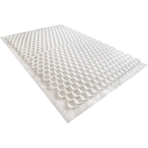 Rinno Plots – Stabilisateur de gravier 0,96 m² – Double blanc – 120 x 80 x 2 cm – Résistant aux charges jusqu'à 400 tonnes – Géotextile anti-mauvaises herbes