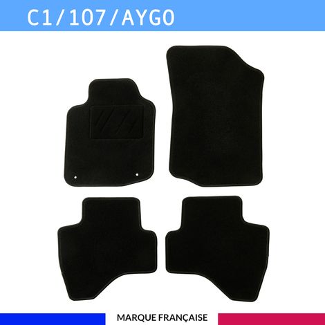 Tapis de voiture - Sur Mesure pour C1 / 107 / AYGO (2005 - 2014) - 4 pièces - Tapis de sol antidérapant pour automobile (1/4)