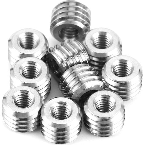 10 Reduziermuttern mit Innengewinde M4x0,7 und Außengewinde M8x1,25 (6 mm) aus Edelstahl für die Luftfahrt, die Automobilindustrie und Dampfturbinen (1/5)