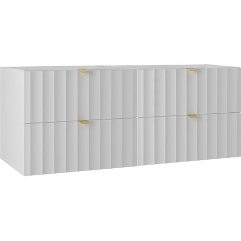 Waschtischunterschrank 120cm Lexa mit 4 Schubladen, Weiß