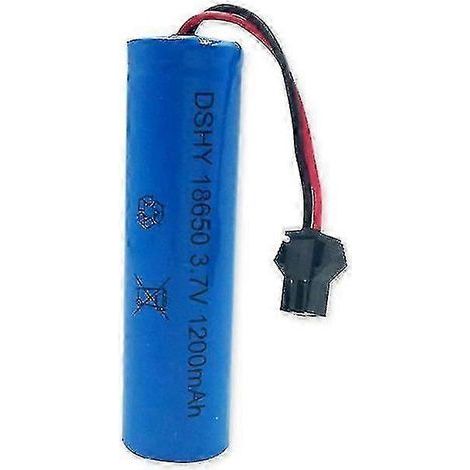 Lot de 2 batteries lithium 18650 3.7 V 1200 mAh rechargeables pour jouets électriques pour enfants (prise SM-2P).