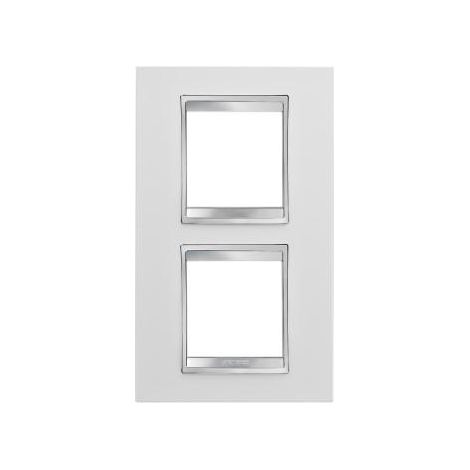 PLAQUE LUX INT. 2+2P V.E. 71 BLANC CRÈME GEWISS GW16224TB