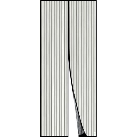 Moustiquaire magnétique pour porte, rideau en maille anti-moustiques avec fermeture automatique, permet de laisser passer l’air frais tout en bloquant les insectes (100 x 220 cm, noir) (1/5)