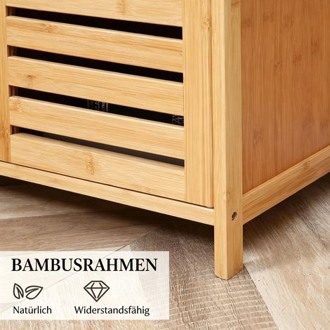 Commode-penderie spacieuse avec portes à lattes, meuble de rangement moderne et polyvalent pour chambre (1/5)