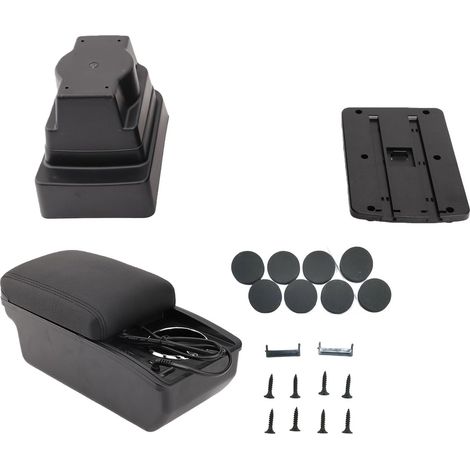 Armrest Console Storage Box with 5 USB A Ports and 1 Type C Fast Charging Port, Replacement Dual Layer Organizer for J 2009-2015 (Black Line) (1/5)