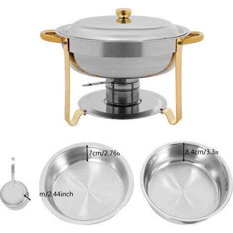 Ensemble de Buffet, 4 Pièces, Capacité de 4,5L, Or (1/2)