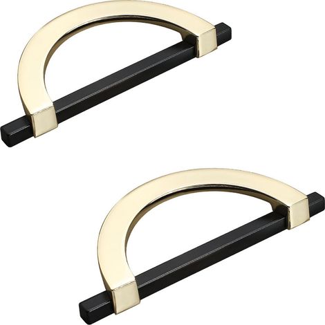 Poignées de placard de cuisine bicolores Or et Noir (Lot de 2) — Poignées de tirage style vintage 128 mm
