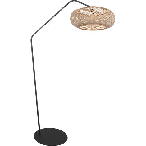 Anne Lighting - lampadaire - ZigZag - naturel noir - bambou métal