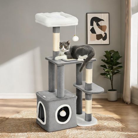 Arbre à chat grau en spanplatte Polyester 55 x 40 x 107 cm (1/5)