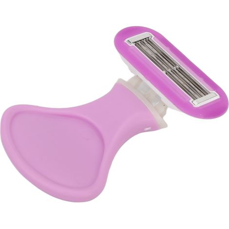 Rasoir manuel pour femme, 6 lames, pour l'épilation du corps (aisselles, jambes, barbe), violet (1/5)