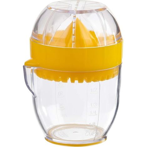 Presse-citron avec passoire intégrée, capacité de 1/2 tasse, récipient gradué et bec verseur, sans BPA, lavable en machine. (1/5)
