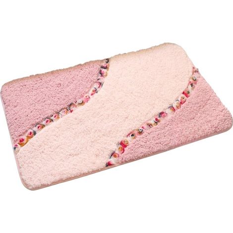 Grand tapis de bain antidérapant à motif floral, en microfibre douce, pour salle de bain et salle à manger, 40 cm x 60 cm (1/5)