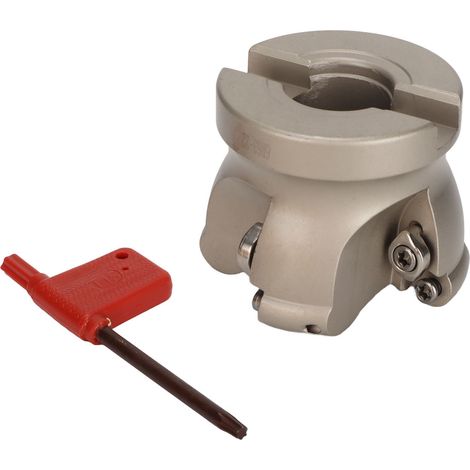 Fraise à surfacer EMRW 6R63-22, tête de fraisage carbure pour ébauche et finition, diamètre 63 mm, alésage 22 mm, usage industriel et atelier. (1/5)