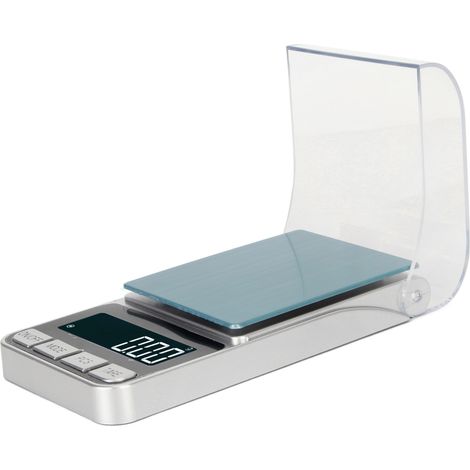 Schmuckwaage 200 g, 0,01 g, hohe Genauigkeit, HD-Hintergrundbeleuchtung, 7 Maßeinheiten, digitale Taschenwaage mit Windschutz für Medizinprodukte (1/5)