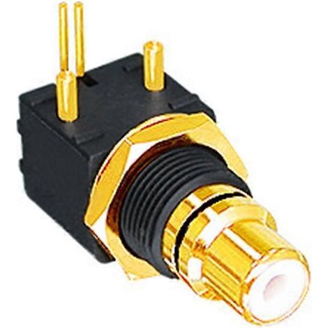Adaptateur BNC Femelle à 90 Degrés / Connecteur Coaxial Coudé avec Prise RCA Femelle (1/4)