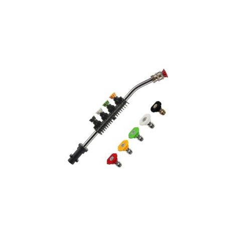 Lancia ad alta pressione CREA, lancia a getto ad alta pressione da 15 pollici con 5 ugelli regolabili per lavaggio elettrico, compatibile con Karcher serie K K1/k2/k3/k4/k5/k6/k7 Acc