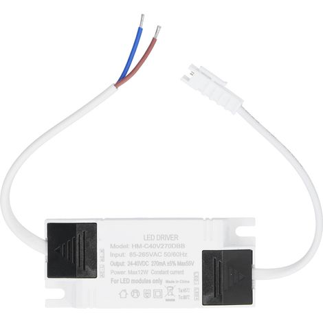 Driver LED 12 W à courant constant 270 mA, entrée AC 85-265 V, sortie DC 24-40 V, transformateur d'alimentation (1/5)