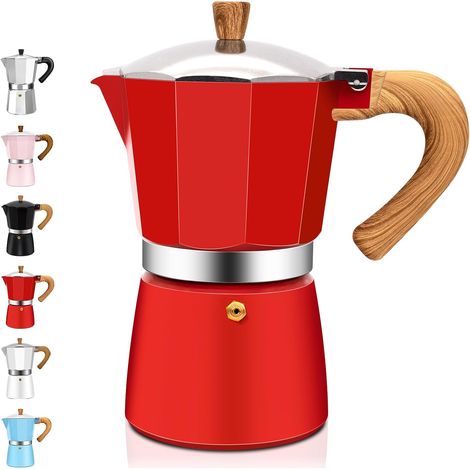 9 Cup Espresso Cooker Aluminum Moka Pot Coffee Machine Express Percolator Moka Classic Italian Coffee Machine For Italian and Cuban Brewing For Home Camping 450ml 15oz (1/5)