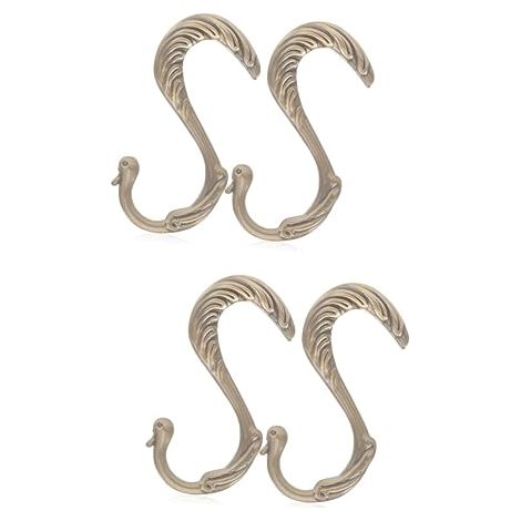 4pièces Crochets De Connexion s Crochets Multifonctionnels Pour Vêtements Cuisine Et Salle De Bain Organisateurs De Placard Couleur Antique (1/5)