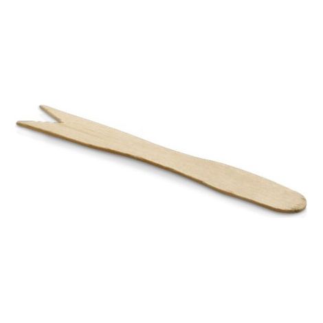 Fourchette jetable autocollante 8,5 cm à deux pointes en bois - 1000 pièces - Ecobioshopping (1/2)