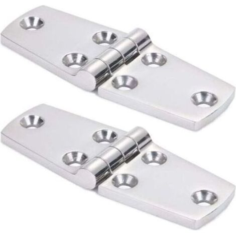 pair Marine Monture Charnières de Portes Acier Inoxydable Charnière inox de Bateau de Trappe Matériel À toute épreuve Charnière Marine de Bateau Plateforme Cabinet SUS316 38 mm x 102 mm 2pcs (1/4)